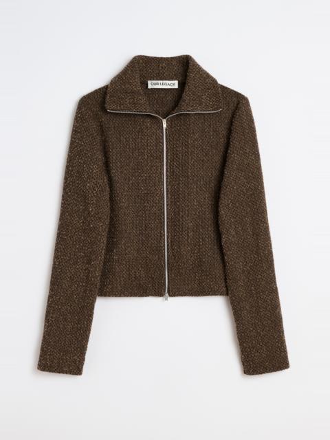 Slim Zip Longsleeve Brown Sparse Buckle Weave