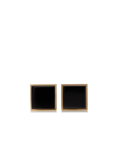 GOLD AND ONYX SQUARE CUFFLINKS
