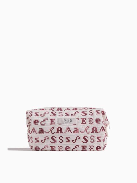 Kit Embroidery Cosmetic Case in Cream