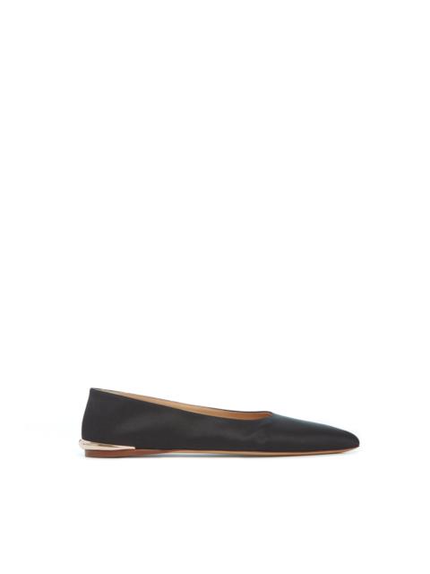 Fleur Ballerina Flat in Black Satin