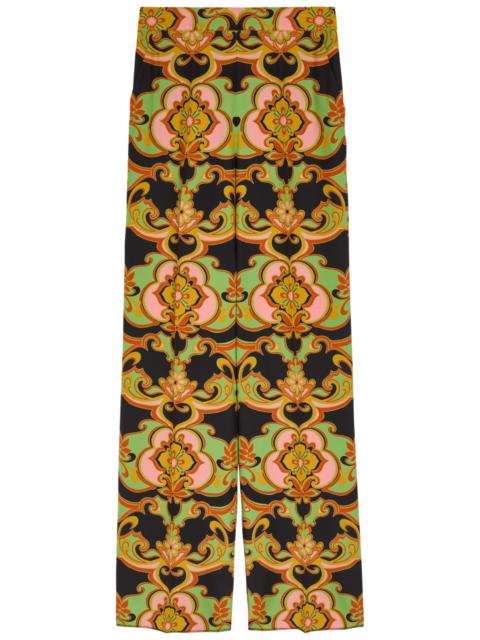 Etro Patterned Straight-leg Silk Trousers
