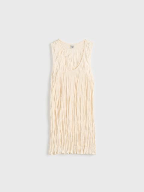 Crinkled knit tank pale apricot