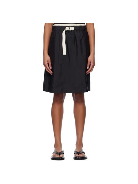 Black Belted Midi Skirt