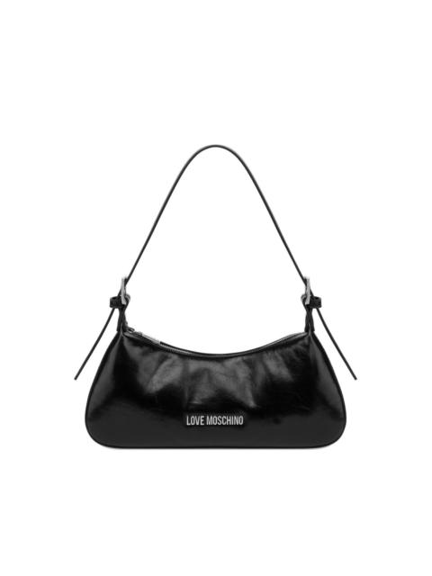 logo-plaque zip-fastening shoulder bag