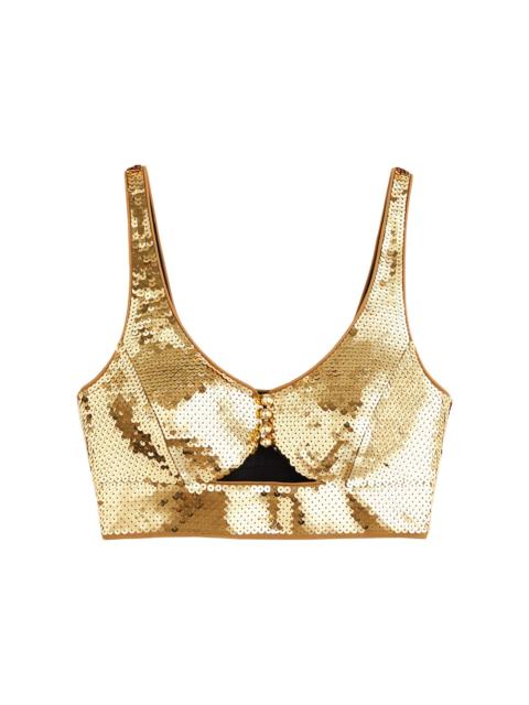 Rabanne H&M Sequined Crop Top Gold