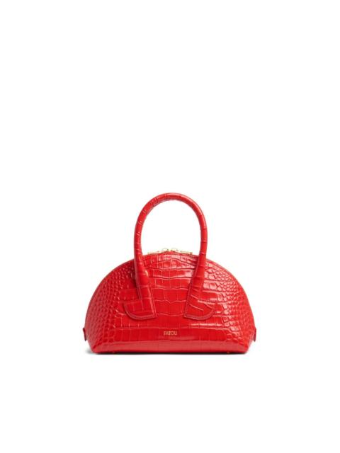 Le Patou Bowling crocodile-embossed half-moon bag