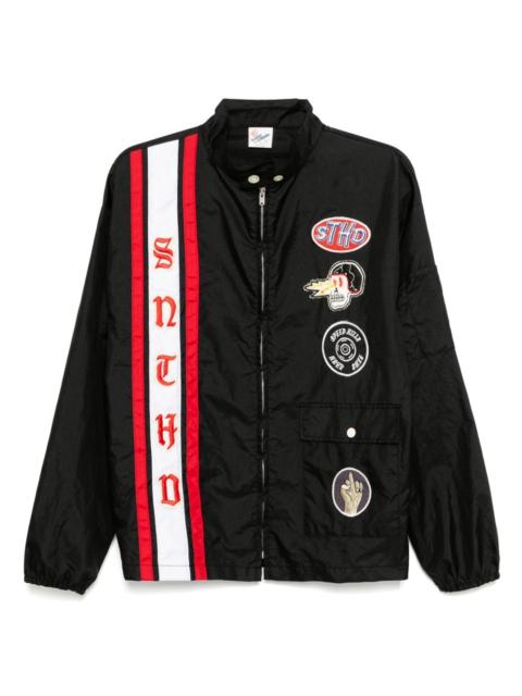 badges zip-up jacket