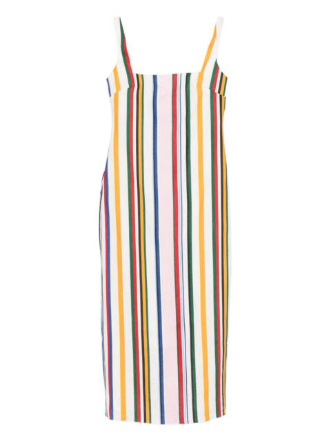 Amaranta square-neck striped midi dress