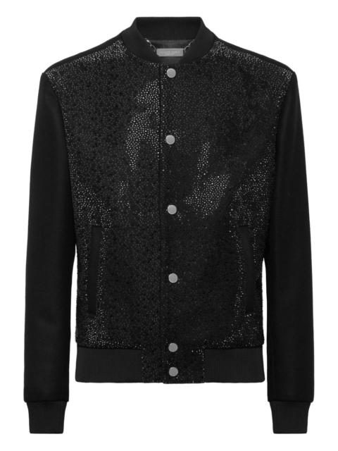 rhinestone-embellished bomber jacket
