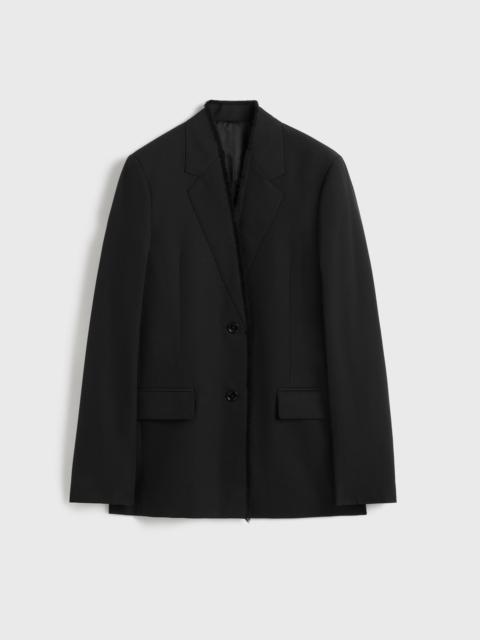 Raw lapel jacket black