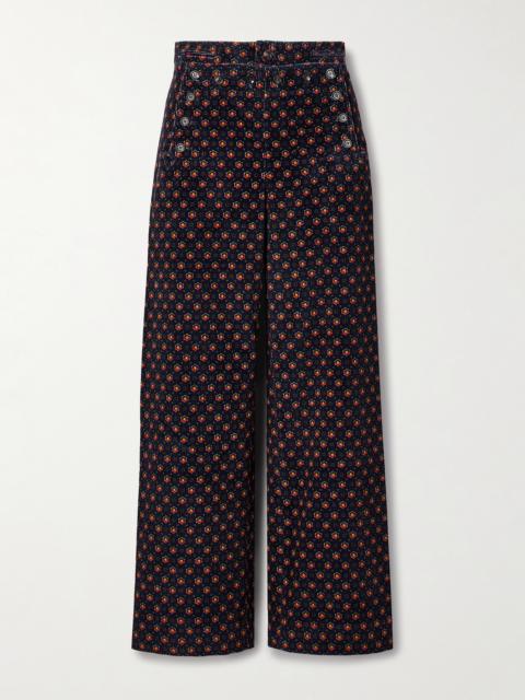 Mcallister Floral-print Cotton-corduroy Straight-leg Pants