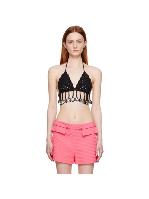 Black Crystal-Cut Tank Top