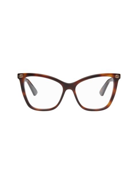 Brown Light Acetate GG Cat Eye Glasses