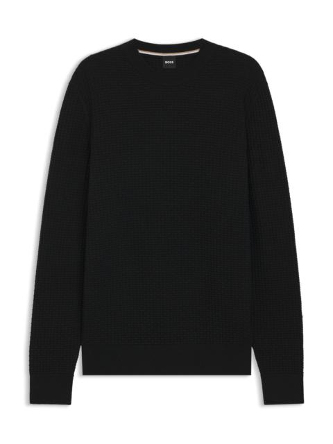 COTTON SWEATER WITH KNITTED STRUCTURE