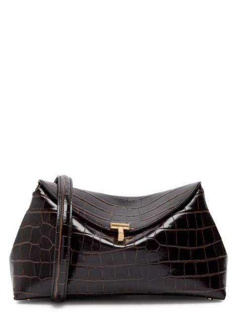 Toteme T-lock Crocodile-effect Leather Clutch