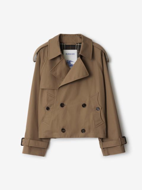 Cropped Gabardine Trench Jacket