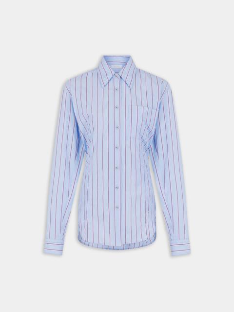 STRIPED WHITE AND BLUE SHIRT IN COTTON POPLIN