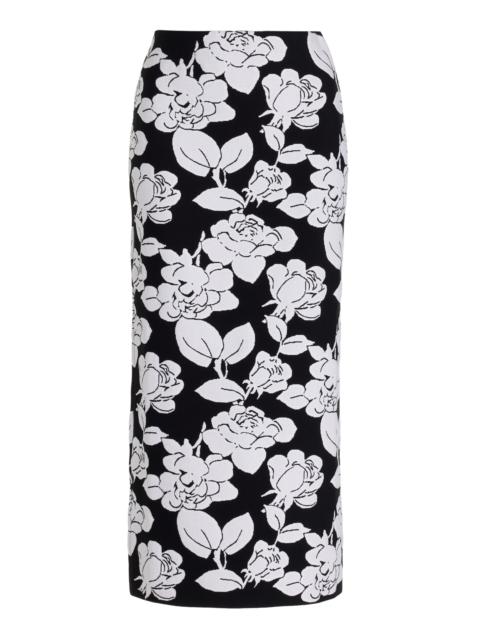 Knit Midi Pencil Skirt black/white