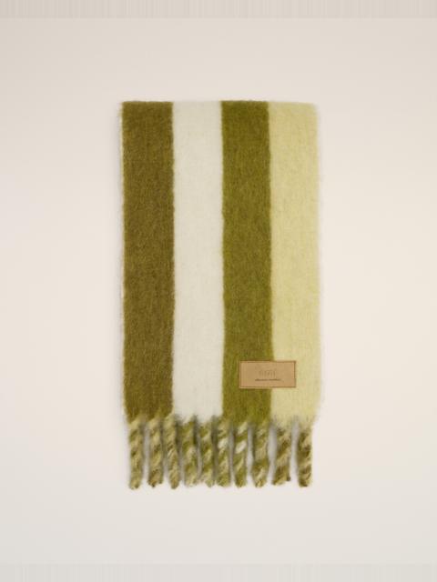 GREEN ALPACA STRIPED  SCARF