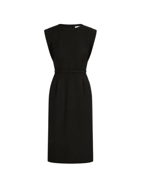 stitch-detailed wool-blend pencil dress