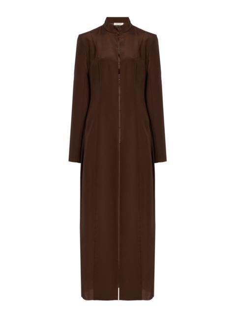 Exclusive Long Silk Jacket brown