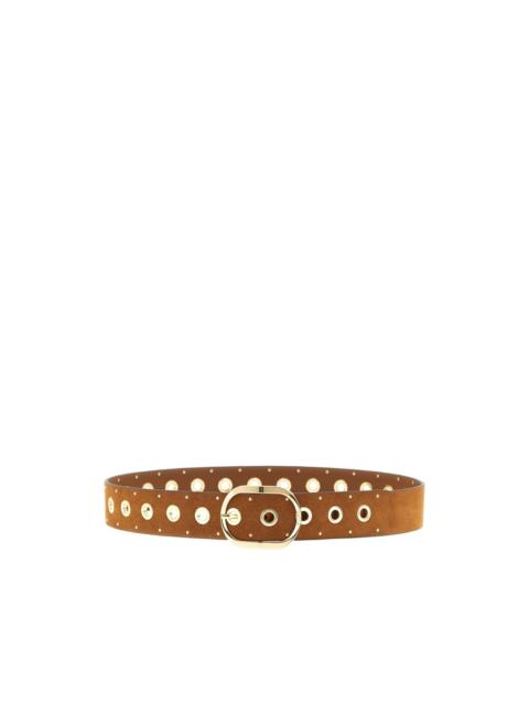 studded cut-out leather belt