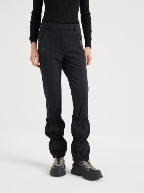 Bonded techno fabric mountain trousers with stirrups and detachable gaiters