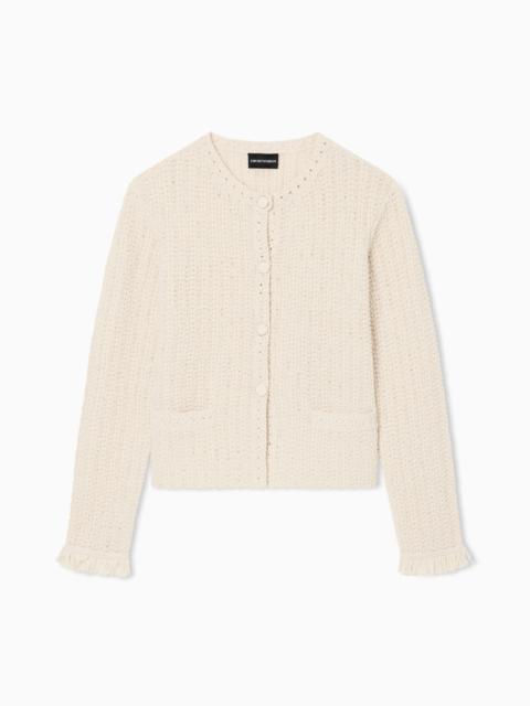 CHECKED JACKET WITH FRINGES