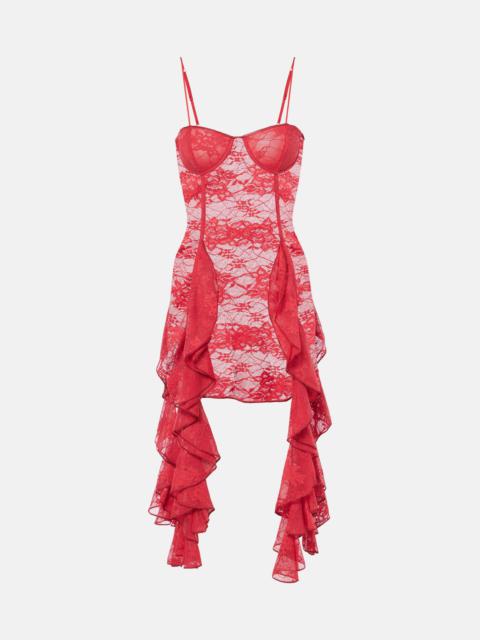 Ruffled lace bustier dress