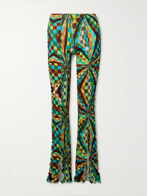 Mult Printed Stretch-jersey Flared Pants