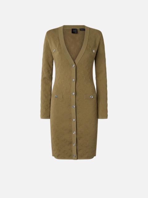 JACQUARD LOGO KNITTED CARDIGAN DRESS