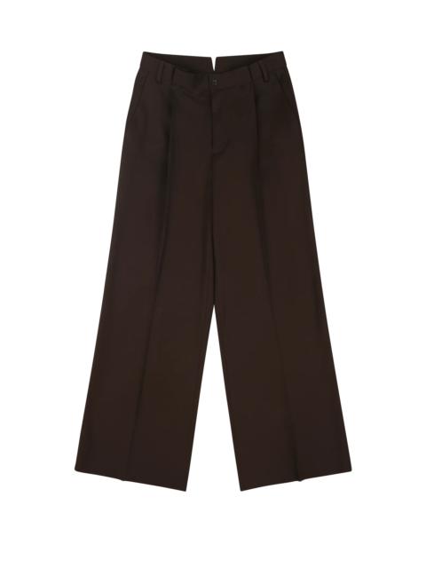 WIDE PLEATED TROUSER TOBACCO