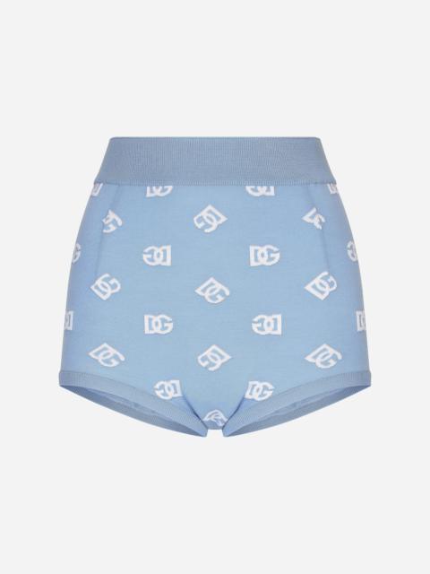 Wool and silk high-waisted panties with DG logo inlay