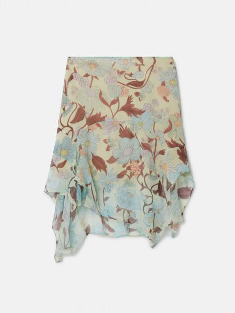 Lady Garden Print Silk Chiffon Skirt