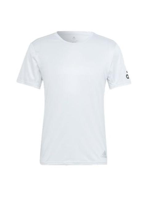 adidas Round Neck Pullover Solid Color Short Sleeve White HB7471