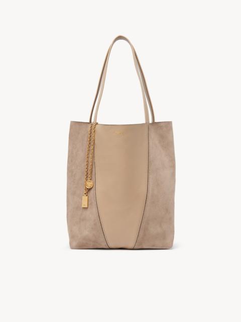 CHLOÉ SPIN TOTE BAG IN GRAINED & SUEDE LEATHER