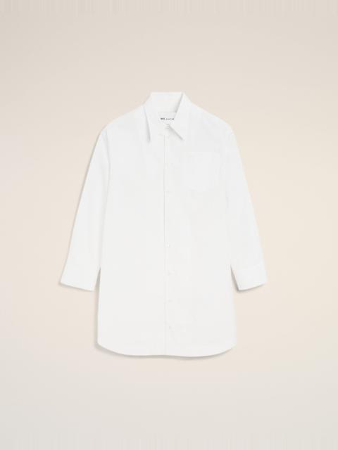 WHITE COTTON AMI DE COEUR WIDE SHIRT DRESS