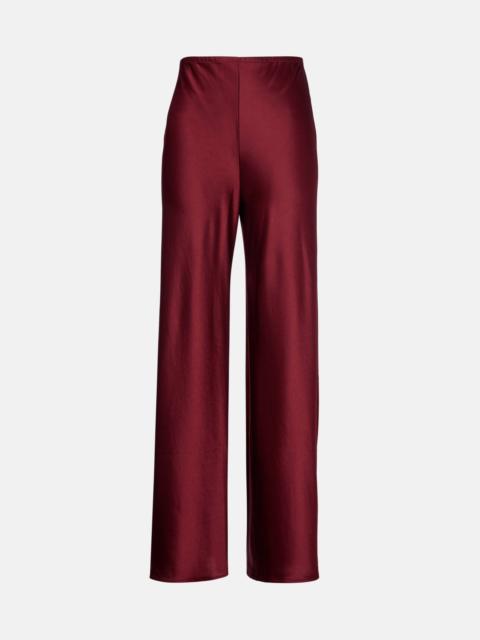 Barb high-rise satin straight pants