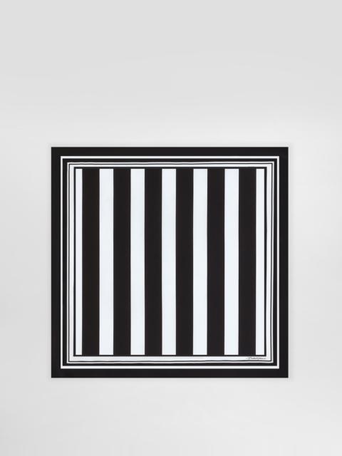 Striped-print silk twill foulard (50 x 50)