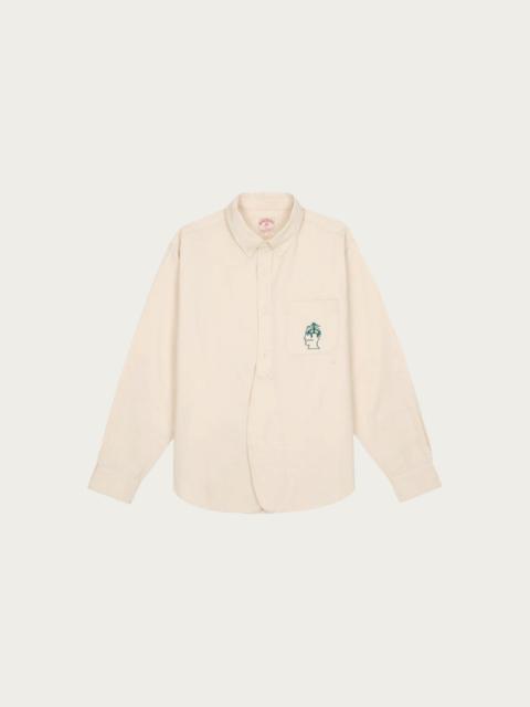 Brooks Brothers California Half Placket Oxford Button Up - Natural