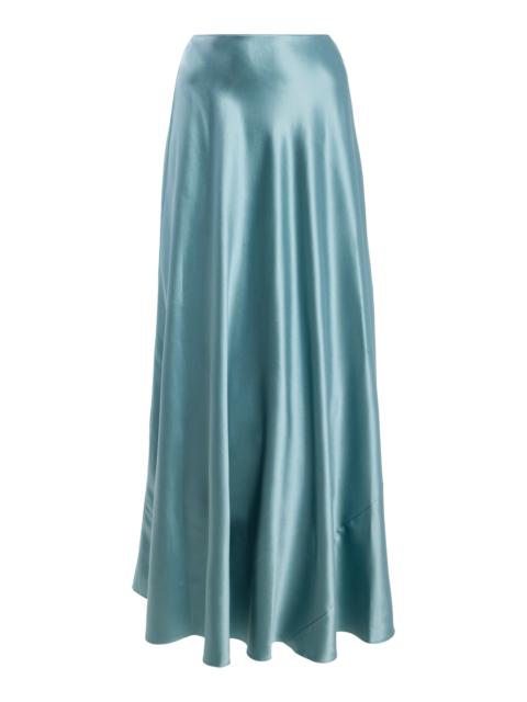 Exclusive Antonia Silk Maxi Skirt light blue