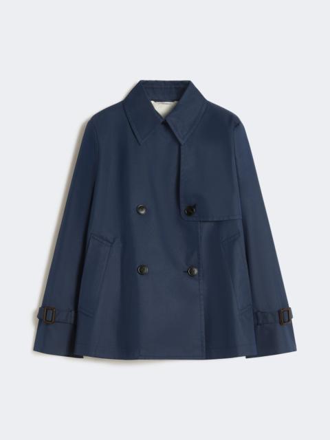 Cropped, water-repellent gabardine trench coat - NAVY