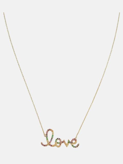Love 14kt gold necklace with sapphires