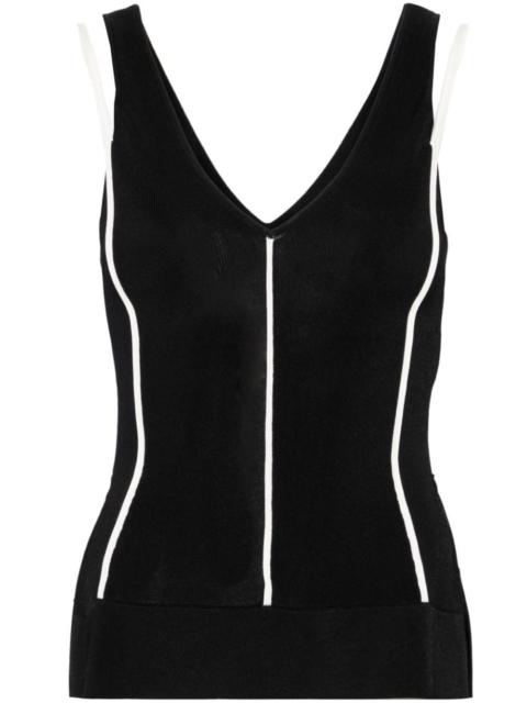 V-neck striped tank top