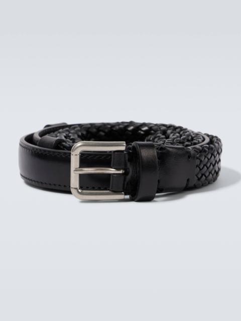 Braided leather belt
