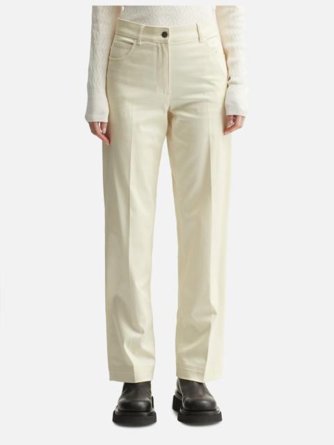 COTTON GABARDINE STRAIGHT LEG TROUSERS