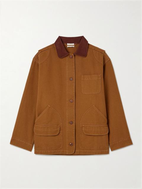 Pascual corduroy-trimmed cotton-canvas jacket Light brown