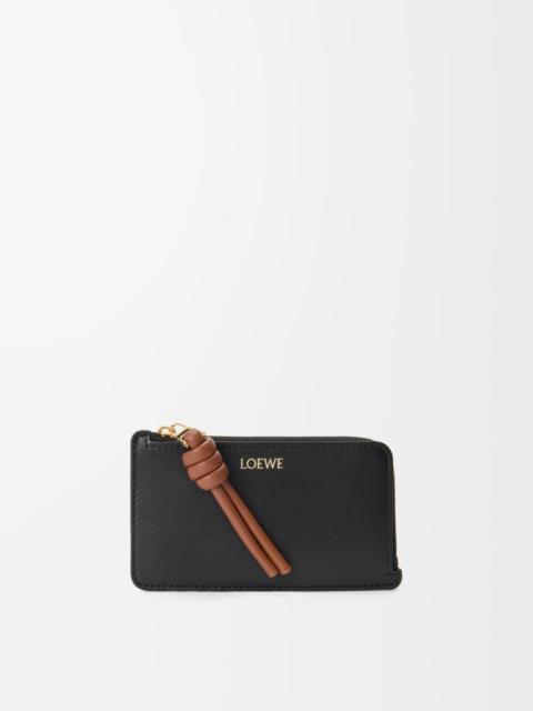 Knot coin cardholder in shiny nappa calfskin