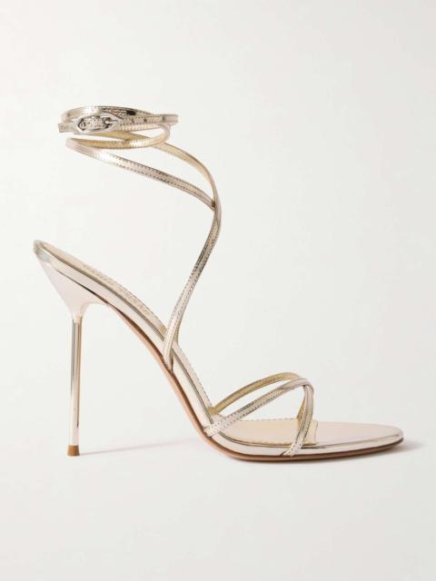 Liz metallic-leather sandals Gold