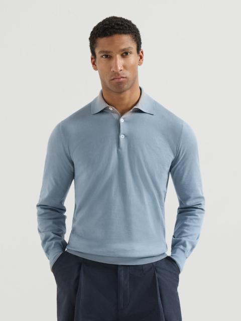 Cotton lightweight knit polo shirt